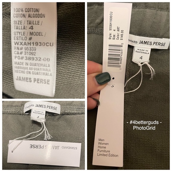 NEW James Perse 100% Cotton Drawstring Sweatpants Size 4 is XL - Picture 9 of 15